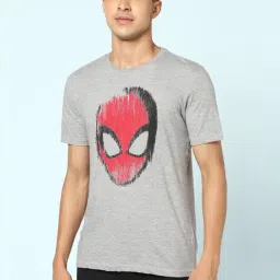 Ajile by Pantaloons Light Grey Melange Cotton Slim Fit Printed Lounge T-Shirt-picture-14