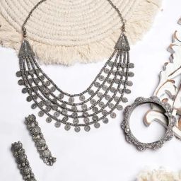 Teejh Pitara Collection Prabha Silver Oxidized Jewellery Set-picture-1