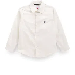 U.S. Polo Assn. Kids White Self Design Full Sleeves Shirt-picture-42