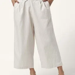 Honey by Pantaloons Off-White Cotton Striped Palazzos-picture-20