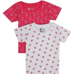 Bodycare Kids Fuschia & White Printed T-Shirt (Pack Of 2)-picture-19