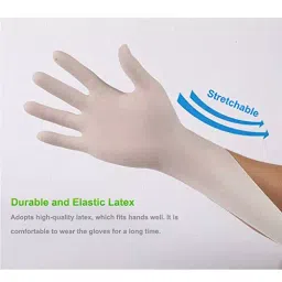 Max Plus Surgical Hand Gloves Disposable Rubber Latex White Free Size (Pack of 70 Pcs) image 5