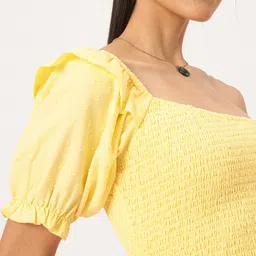 DressBerry Smocked Serenity One-Shoulder Glam Top image 3