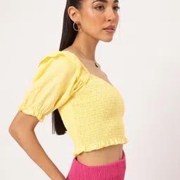 DressBerry Smocked Serenity One-Shoulder Glam Top image 4