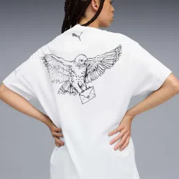 Puma Hoops X Harry Potter Womens Oversized Basketball T-Shirt White-image-9
