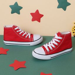 TRUFFLE COLLECTION Canvas Colour Blocked Converse Shoes - Red-picture-48