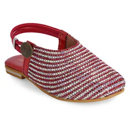 mine sole Minesole Stone Embellished Sandals -  Red image 3