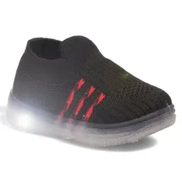 Lil Lollipop Mesh Detailed Slip On LED Shoes - Black image 4