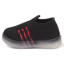 Lil Lollipop Mesh Detailed Slip On LED Shoes - Black image 5