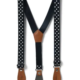 Mark & Mia Cotton Woven Half Sleeves Party Romper with Bow & Suspender with Stripes - Navy Blue image 4