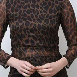 Cation Black & Brown Animal Print Tunic image 5