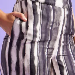 Fablestreet Black Striped Wide Leg Trousers image 5