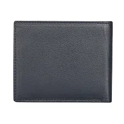 The Vertical Navy Blue Leather Bi-Fold Wallet for Men image 2
