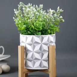 Tayhaa Grey & White Ceramic Planter-image-73