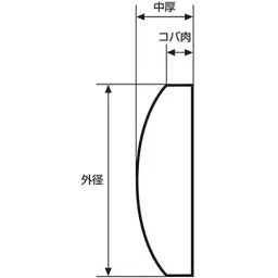 AS ONE Flat Convex Lens 80 mm Lens Diameter 3.61 mm Rim Thickness, BK-7 image 2