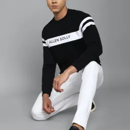 Allen Solly Black Regular Fit Cotton Sweatshirt image 5