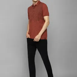 Allen Solly Maroon Regular Fit Printed Polo T-Shirt image 5