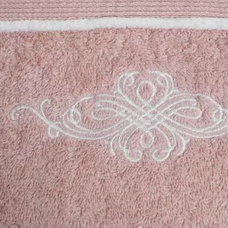 Maspar Vintage Tranquil Essence Cross Wise Embroidery Peach Cotton Bath Towel Bath Towel image 5