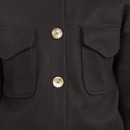 Styli Short Length Patch Pocket Detail Wool Like Jacket image 5