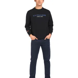 U.S. Polo Assn. Black Regular Fit Logo Printed Sweatshirt image 5