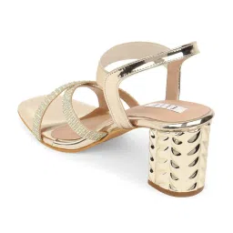 Elle Women's Gold Ankle Strap Sandals image 5