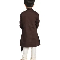 VASTRAMAY Kids Coffee & Cream Kurta Set image 2