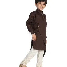 VASTRAMAY Kids Coffee & Cream Kurta Set image 3