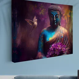 Aura Blue & Purple 1 Piece Canvas Other Wall Paintings image 1