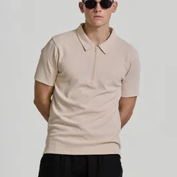 Snitch Men Self Design Polo Collar T-shirt image 1