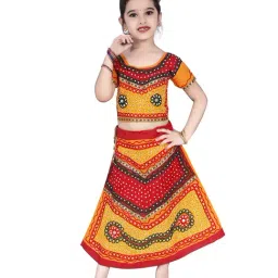 Ahhaaaa Kids Multicolor Embroidered Choli with Lehenga-picture-39