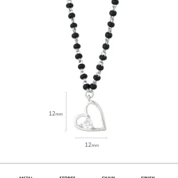 ornate jewels 925 Silver 1 Carat American Diamond Solitaire Mangalsutra 18-inch Chain Necklace for Women image 3