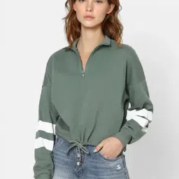 Only Green Striped Cotton Sweatshirt-image-42