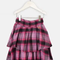 Angel & Rocket Kids Pink & Black Printed Skirt-picture-23