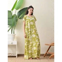 Ichaa Lime Regular Fit Printed Nighties image 3