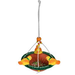 ExclusiveLane Terracotta Handpainted Bird Feeder image 3