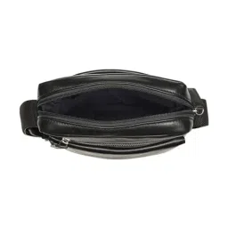 Hidesign Black MEZCAL 01 Textutred Medium Leather Cross Body Bag image 4