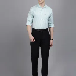 Allen Solly Green Slim Fit Striped Cotton Shirt image 5