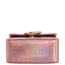 Esbeda Pink Textured Small Sling Handbag image 5