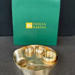 Indian Bartan Golden Brass Dinner Sets-image-64