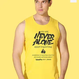 WOOSTRO Pack Of 2 Printed Super Combed Cotton Gym Vests VWS26(ALONE YELLOW)(MORE WHITE)-picture-18