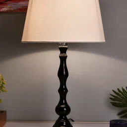 Homesake Black & White Solid Teardrop Handcrafted Table Lamp with Shade-picture-26
