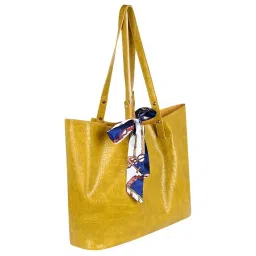 Bagsy Malone Yellow Textured Medium Tote Handbag image 5