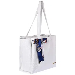 Bagsy Malone White Textured Medium Tote Handbag image 5