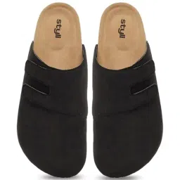 Styli Men's Coal Black Mules image 2