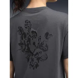 Puma Dusky Gray Chrome Sweat Wicking Graphic Relaxed Fit Training T-Shirt image 4