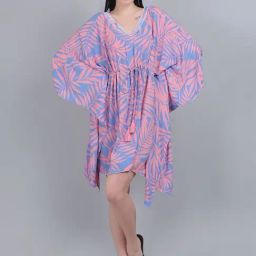 mod & shy Blue & Pink Printed Kaftan-picture-2