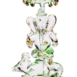 1ST TIME Green & Transparent Religious Glass Idol Showpiece 3.9 inch-picture-10