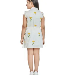 Peppermint Kids White & Yellow Printed Dress image 2