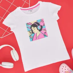 Pantaloons Baby Kids Bright White Cotton Regular Fit Top-image-95