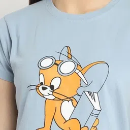 Tromko Women Pack of 3 Tom & Jerry Typography Printed Cotton Regular Fit T-shirts image 3